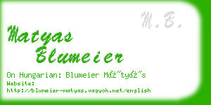 matyas blumeier business card